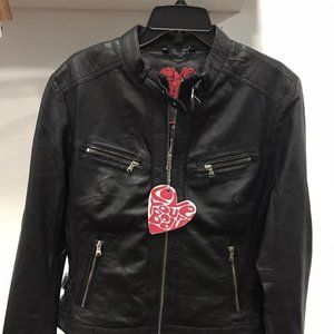 NWT SLINK LAMB LEATHER Jeans Crop Jacket moto